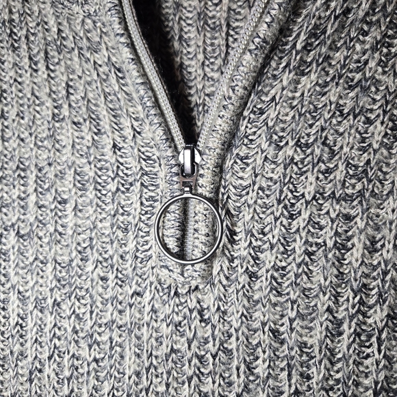 Christopher & Banks Black And Tan Zip-Up Tunic Sweater Womens XL - Picture 3 of 8